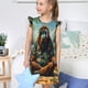 thumbnail image 4 of Balery Forest Meditating Gorilla Camisón de princesa para niñas, pijama de algodón con mangas abullonadas, suave y bonito.-Small, 4 of 6