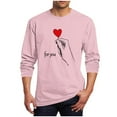 thumbnail image 2 of Ceisia Men's Romantic Red Heart "For You" T-Shirt | Relaxed Long-Sleeve Crewneck Spring Casual Top Gift, 2 of 5