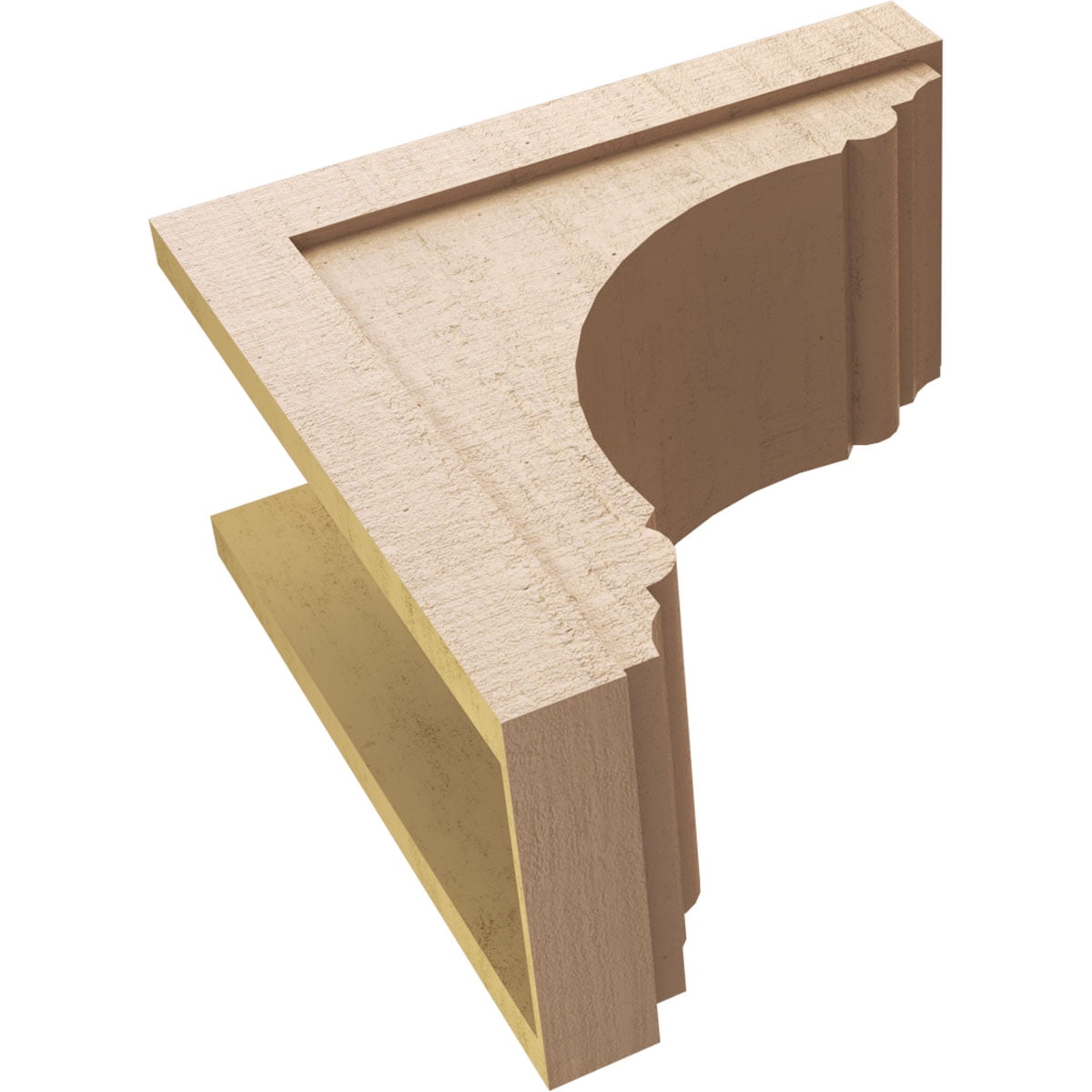 12"W x 24"D x 24"H Classic Warren Rough Cedar Woodgrain TimberThane Corbel, Primed Tan