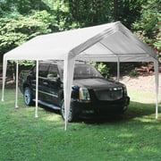 King Canopy 10 x 20 Polyethylene 180gsm Fitted White with White Leg Skirts Carport Canopy Cover