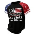 thumbnail image 4 of TUOYUAN Boys USA Anniversary Graphic Short Sleeve Tee 250th Kids Summer Top,Black,SIZE:120, 4 of 4