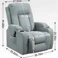 thumbnail image 3 of JERFIT Power Lift Recliner Chair with Massage and Heat, Single Motor Heavy Duty for Elderly, Grey Fabric, 3 of 10