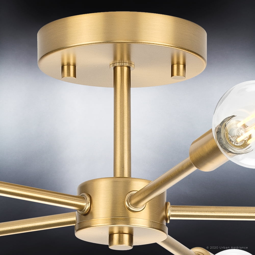 Luxury Mid-Century Modern Ceiling Light, 5.625H x 16W, with Modern Style, Brushed Bronze, UHP4347 by Urban Ambiance