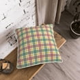 thumbnail image 3 of Velvet Decorative Throw Pillow Covers Set of 2, Soft Square Cushion Cover with Invisible Zipper Retro Red Green Plaid Check Printing, 18"x18", 3 of 7