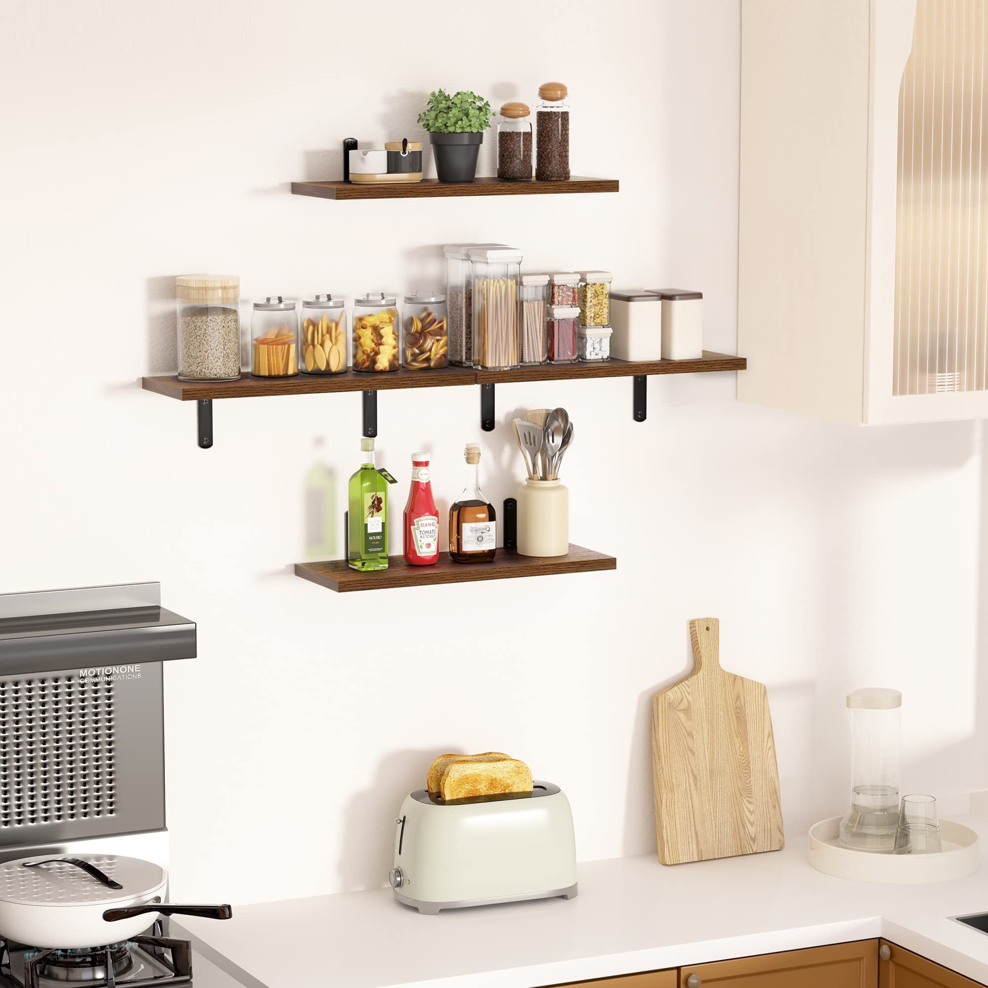 upsimples Floating Shelves for Wall Décor Storage, Wall Mounted