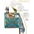 thumbnail image 3 of Green Boho Tablecloth Square Table Cloth 54x54,Waterproof Outdoor Table Cloth Covers Decorative Table Protector,Shabby Vintage Ethnic Abstract Floral Art Washable Kitchen Party Dinning Table Cover, 3 of 8