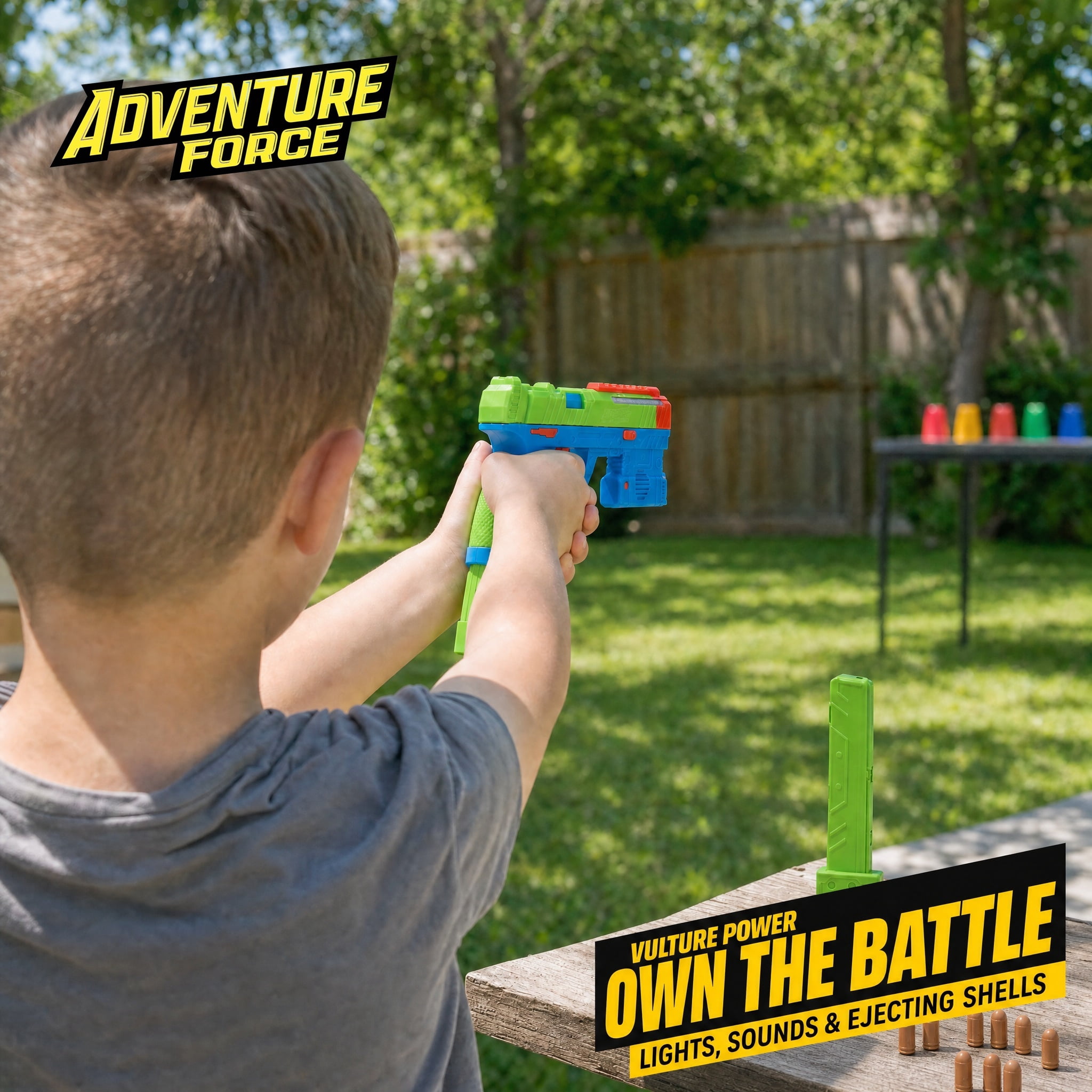 Adventure Force Vulture Play Pistol with Ejecting Shells, 14 Pieces