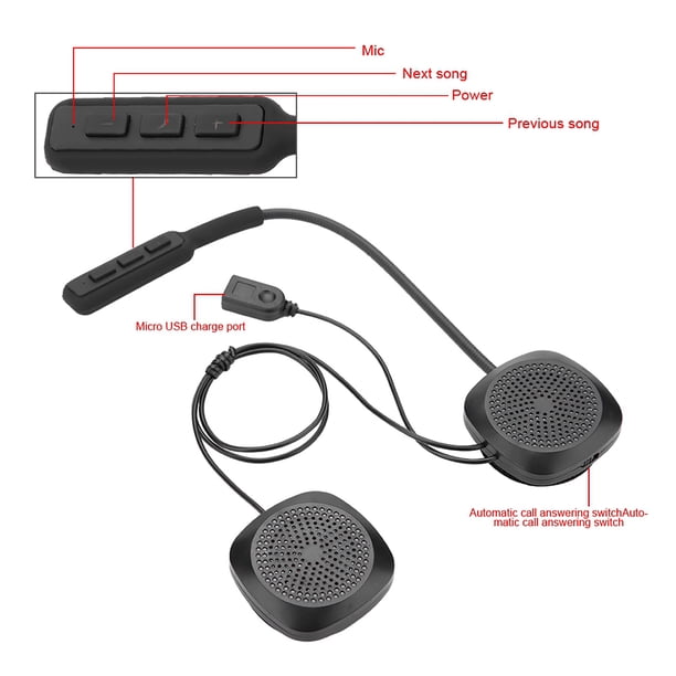 Intercomunicador Para Casco Con Para Motocicleta, Control Por Voz, Respuesta Automática Y Manual, 5.0, Transmisión De Música, Larga Duración De Batería Para Motociclistas Y