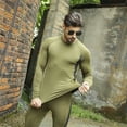 thumbnail image 6 of Thermal Underwear Set Running Jogging Breathable Polyester Long Sleeve Shirts Pants Camping Hiking Traveling Sportswear Black LL, 6 of 10