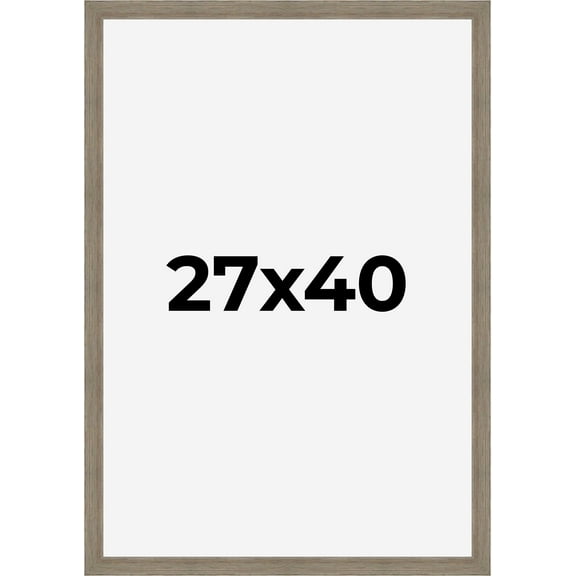 27x40 Frame Gray Barnwood Rustic Solid Wood Picture Frame | 1.5 Inch Moulding Width | Includes UV