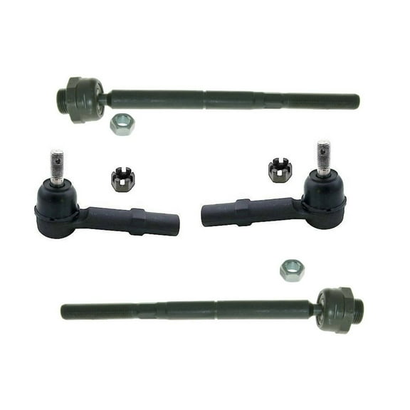 4 Pc New Inner & Outer Tie Rod End Front Steering Kit Fits select: 2007-2013 CHEVROLET SILVERADO, 2007-2014 CHEVROLET TAHOE