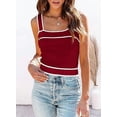 thumbnail image 3 of FreshPretty Women's Trendy Summer Square Neck Crop Tank Tops Casual Color Block Knit Sleeveless Slim Fit Y2k Cami Shirts, 3 of 7