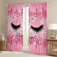 thumbnail image 2 of Homewish Elegant Eyelash Black Out Curtains for Female Men Adults,Leopard Print Curtains Pack of 2 (42x63 Each),Bling Pink Splash Glitter Bedroom Curtains,Microfiber Bedroom Decor, 2 of 6