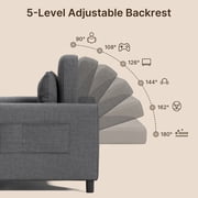 Convertible Sofa Bed, Lofka 3 in 1 Sleeper Sofa for Living Room, Dark Gray