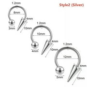 QQTDFG 3 Pcs/lot 16g Stainless Steel Septum Rings Spike Cone Ear Lip Piercing Jewelry-Style3 (Black)