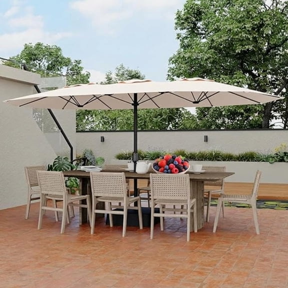 9FT 8-Rib Crank Tilt UV Resistant Outdoor Patio Umbrella