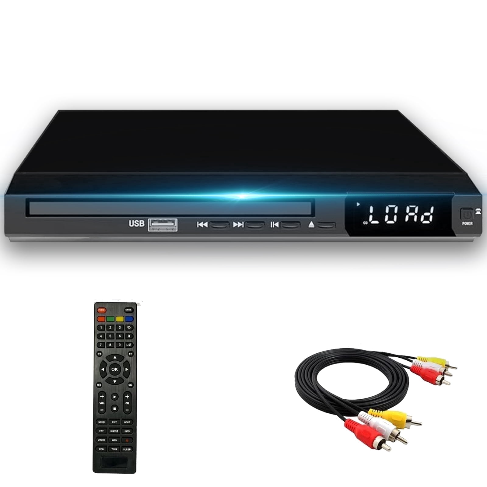 DVD Player for TV with Remote, CD DVD Player with USB Input, RCA/AV Cable, Microphone Jack, Home DVD Video Player Support NTSC/PAL, Not Support HDMI