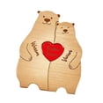 thumbnail image 2 of Rompecabezas de madera con forma de oso, juguete educativo, rompecabezas de madera, regalo, familia de osos 2 osos, 2 of 9