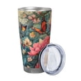 thumbnail image 2 of Lsque Butterflies In Blooming Garden Pattern 20oz Car Cup with Lid and Straw, Insulated Coffee Cup with Straw Topper, Spill Proof Travel Coffee Mug, Stainless Steel Tumble-Straw Three-piece Set, 2 of 8