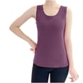 thumbnail image 2 of Wyongtao Seamless Tank Top for Women with Built-in Padded Bra Adjustable Wide Strap Camisole Velvet and Thick Cami Shirts,Purple XXXXL, 2 of 5