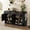 Black, variant on Harper & Bright Designs Farmhouse Sideboard Buffet Cabinet with 3 Drawers & 4 Doors, Wood Buffet Cabinet with Adjustable Shelf and Bottom Open Shelf for Entryway Kitchen, Natural 59.1"