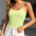 thumbnail image 3 of 2026 New Womens Spaghetti Strap Tank Top Adjustable Scoop Neck Camisole Tops Loose Fit Casual Shirts Summer(Green,M), 3 of 5