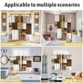 thumbnail image 6 of Brown Geometric Kitchen Curtains Short 45 Inch Length, Vintage Oil Painting Contemporary Grommet Top Bedroom Living Room Curtains, Light Filtering Cafe Curtain Drapes 2 Panels Set 84''x45'', 6 of 9