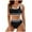 Black*, variant on Women's Bikini Sets High Waisted Sporty 2 Piece Swimwear Color Block Bathing Suits Indoor Outdoor Activities Sporty Training Swimsuit