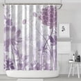 thumbnail image 4 of Ink Painting Purple Floral Shower Curtains, Farmhouse Shower Curtains for Bathroom,Waterproof Fabric Shower Curtain Set with 12 Hooks Decor 72×84 Inch, 4 of 4