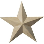 6 1/2"W x 6 1/2"H x 1"P Galveston Star Rosette, Alder