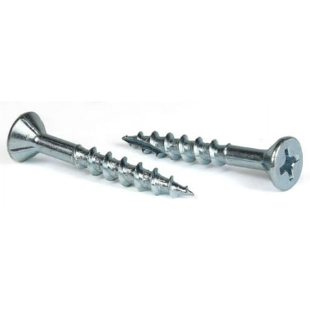 

#7 x 2 Deep Thread Wood Screws / Phillips / Flat Head / Steel / Zinc / Type 17 Pt / With Nibs - 2500 Piece Carton