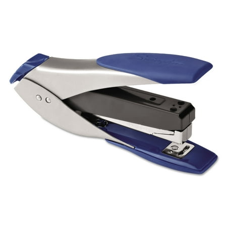 Half Strip Metal Desk Stapler - Swingline SmartTouch Compact Stapler, Half Strip, 25-Sheet Capacity, Silver/Blue -SWI66532