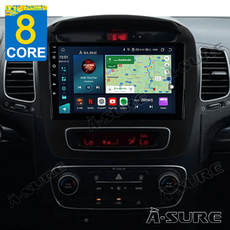 8 Core 4 64GB Car Stereo Android 14 Radio for Kia Sorento MK3 2014-2015 with Apple CarPlay/Android Auto/GPS Navi/Wi-Fi/4G LTE/BT 5.0/SWC/DSP
