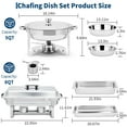 thumbnail image 3 of BeesClover Ensemble de Buffets à Réchaud en Acier Inoxydable, Lot de 2/4/6, Réchauds Rectangulaires de 8 Qt et Ronds de 5 Qt avec Casseroles pour Aliments/eau et Support à Carburant, Ensemble de Buffet Chauffe-Nourriture pour Fêtes, 3 of 9