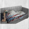 thumbnail image 6 of 4th of July Soft Flannel Fleece Throw Blanket, Independence Day Themed Stars and Swirled Stripes Composition, Cozy Plush for Indoor and Outdoor Use, 50" x 60", Red White and Navy Blue, by Ambesonne, 6 of 6