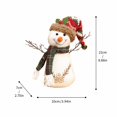 thumbnail image 2 of Vintage Snowman Figurine with Knit Hat and Plaid Scarf, Rustic Farmhouse Christmas Decor for Home Table Shelf, Holiday Party Decorations,, 2 of 4