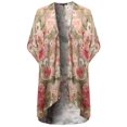 thumbnail image 1 of FashionOutfit Women's Floral Short Sleeve Open-Front Kimono Style Cardigan Made in USA, 1 of 4