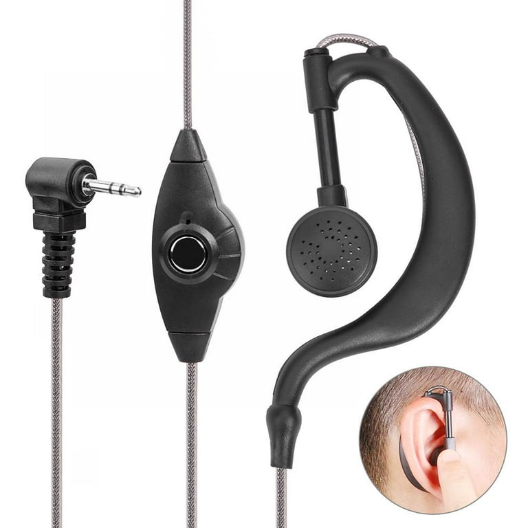 MP Mundtlig ugunstige 2.5mm Plug Earphone Walkie Talkie Headset Accessories G Shape for Motorola  Radio - Walmart.com