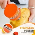 thumbnail image 5 of Peeling Knife With Storage Boxs, New with Box Storage Kitchen Special Fruit Peeler, Double sided Stainless Steel Peeler, Fruit Vegetable Peeler with Container (1PC Orange), 5 of 8