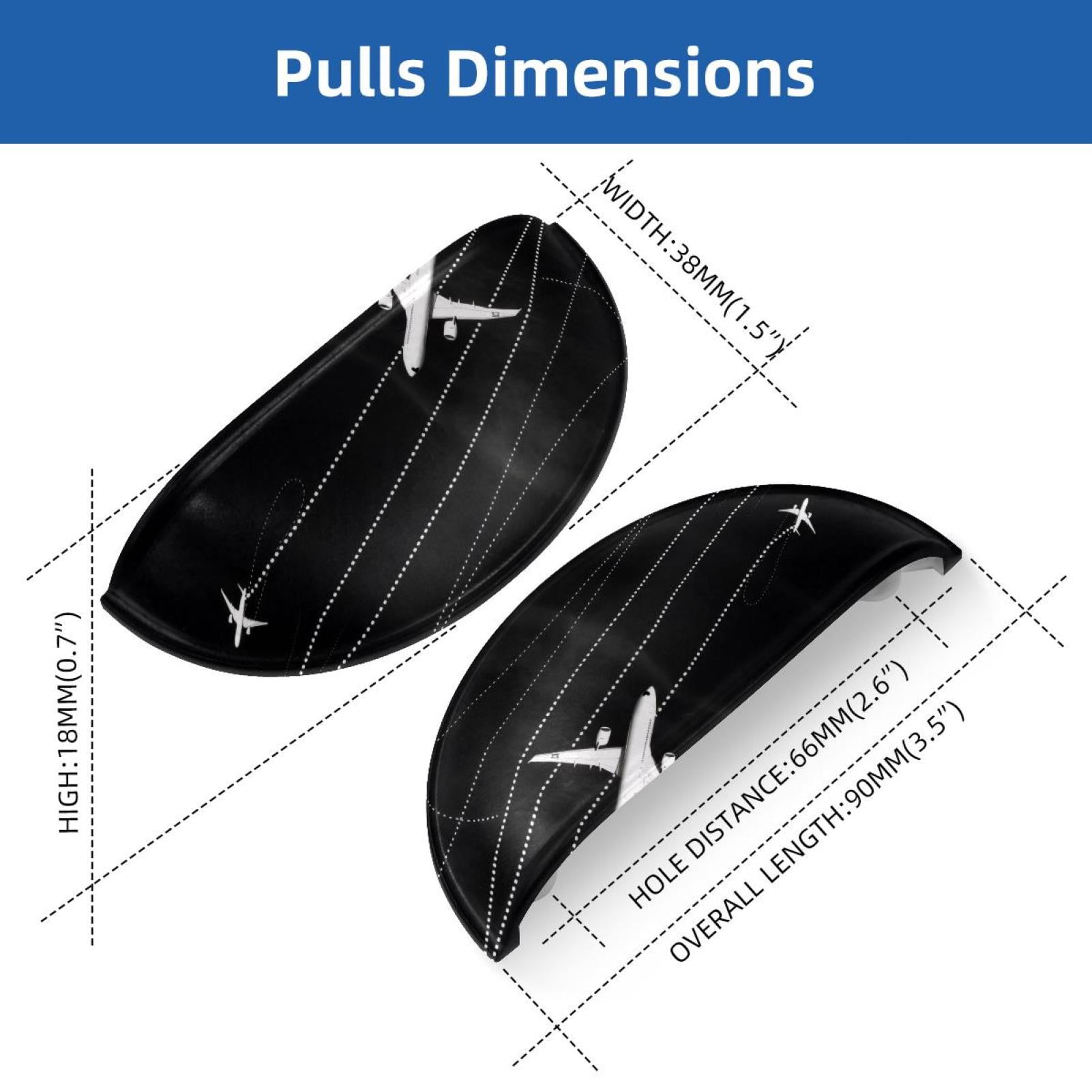 PhooArto 6 Pcs Cup Drawer Pulls, Dashed Path Lines Airplane Sky Shell Shape Handles Cabinet Knobs for Dresser Cupboard Closet Wardrobe with Screws
