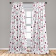 thumbnail image 5 of Ambesonne Jungle Curtains, Cartoon Wild Life Animals, Pair of 28"x95", White Pale Eggshell, 5 of 5