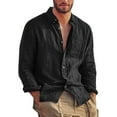 thumbnail image 2 of GXFC Men's Fall Shirt Long Sleeve Casual Button-Down Collar Loose Simple T Shirt with Pocket for Men Streetwear,Spring 3XL, 2 of 6