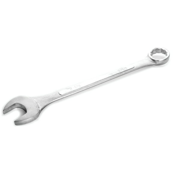 Performance Tool W355B 2-3/8 in. Combination Wrench, Drop-Forged Chrome Alloy Steel, Satin Chrome Finish, Rounded Box End