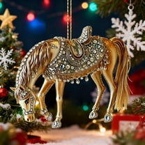 Horse Christmas Ornament 2025, Horse Ornaments for Christmas Tree, Metal Horse Ornament with Rhinestones, Horse Gifts for Women, Girls Horse Gifts for Horse Lovers