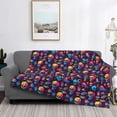 thumbnail image 2 of Yiaed colorful Skull Retro Print Blanket Throw Blanket Soft Cozy Flannel Blanket for Home Bed Sofa Couch Chair-50"x40", 2 of 6