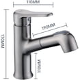 thumbnail image 2 of Bathroom Faucet with Pull Out Sprayer Dual Mode Hot & Cold Brass Single Handle 360° Swivel Retractable Single Hole Basin Mixer Tap,Black, 2 of 7