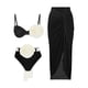 thumbnail image 4 of Gibobby Conjunto de Traje de Baño para Mujer Bikini con correa de cintura alta floral hecho a mano para mujer(Negro,CH), 4 of 5
