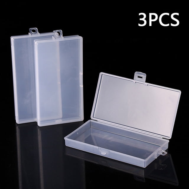 3*Transparent PP Bricolage Rectangle Boîte de Rangement Porte-Vis à Bijoux Organisateur de Cas