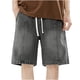 thumbnail image 1 of Mens Casual Pantalones Cortos Color Sólido Elástico Cintura Cordón Denim, Algodón Ligero para el Aire Libre Y Uso Diario, 1 of 9
