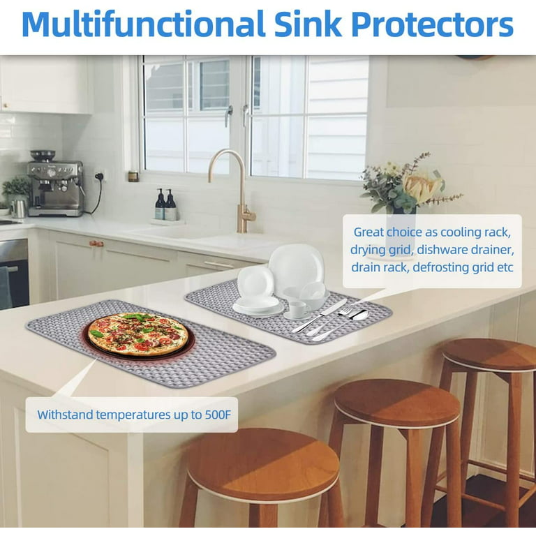 Kitchen Sink Protectors Mat 1 Pack, Silicone Sink Grid For Bottom